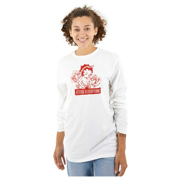 Betty Boop Attitude & Everything Women's Long Sleeve T Shirt Brisco Brands L