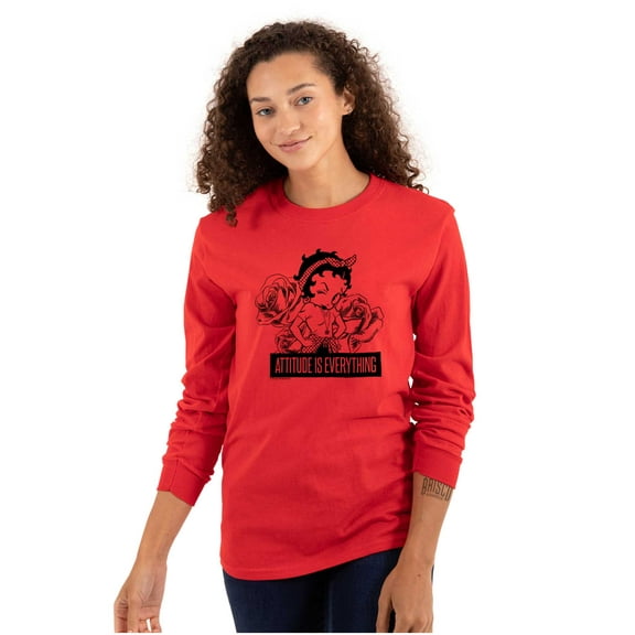 Betty Boop Attitude & Everything Women's Long Sleeve T Shirt Brisco Brands S