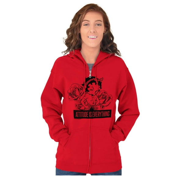 Betty Boop Attitude & Everything Zip Hoodie Sweatshirt Women Brisco Brands M
