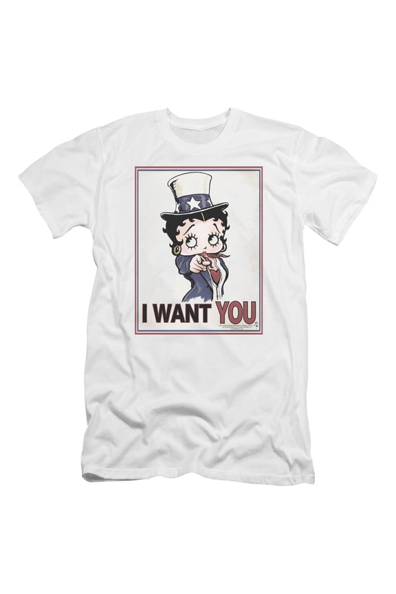 Betty Boop Auntie Boop Premium Canvas T-Shirt Adult Slim Fit 30/1 White