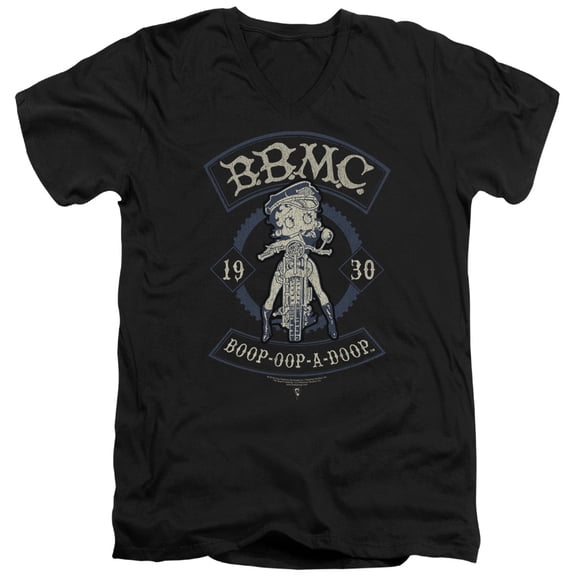 Betty Boop B.B.M.C. S/S Adult V-Neck T-Shirt 30/1 T-Shirt Black