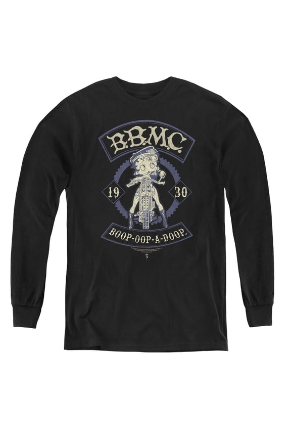 Betty Boop B.B.M.C. Youth Long Sleeve T-Shirt Tee Black