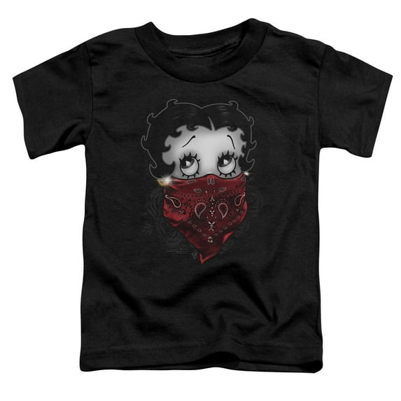Betty Boop Bandana & Roses S/S Toddler T-Shirt Black