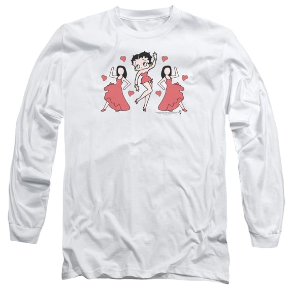 Betty Boop Bb Dance Long Sleeve T-Shirt Adult 18/1 White
