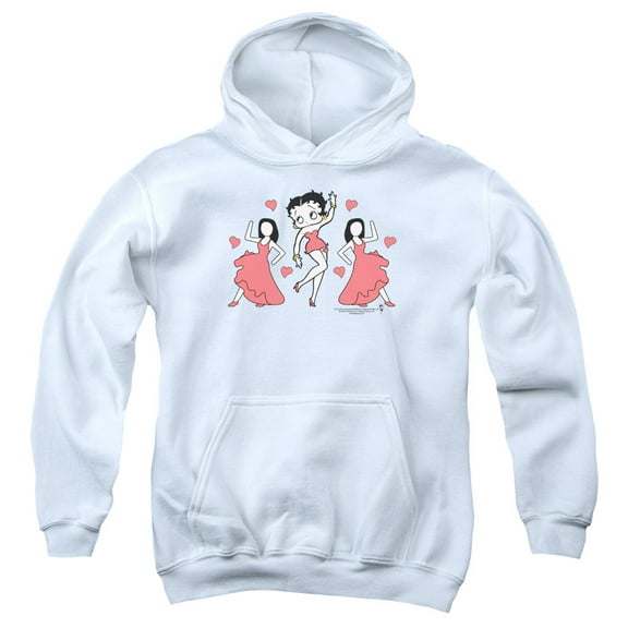 Betty Boop Bb Dance Youth Pullover Hoodie Sweatshirt White