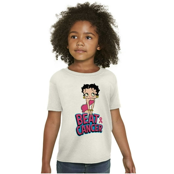 Betty Boop Beat Breast Cancer Ribbon Girls Kids T Shirt Tees Teen Brisco Brands L