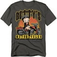 thumbnail image 1 of Betty Boop T-Shirt Bettys Motorcycles Unisex Graphic Tee For Men & Women Charcoal, 1 of 7