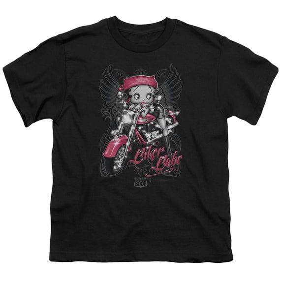 Betty Boop - Biker Babe - Youth Short Sleeve Shirt - Medium