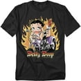 thumbnail image 1 of Betty Boop T-Shirt Biker Flames Boop Unisex Graphic Tee For Men & Women, 1 of 7