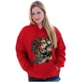 thumbnail image 1 of Betty Boop Biker Flaming Skull Tattoo Women Plus Size Hoodie Brisco Brands 2X, 1 of 4