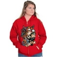 thumbnail image 1 of Betty Boop Biker Flaming Skull Tattoo Women Plus Size Zipper Hoodie Brisco Brands 2X, 1 of 5