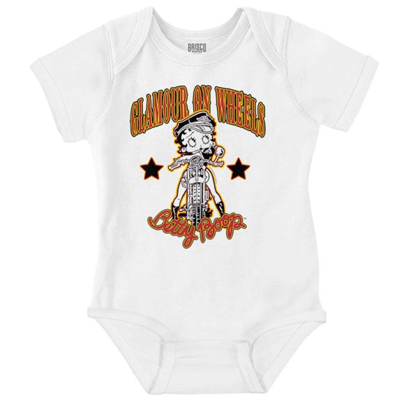 Betty Boop Biker Glamour On Wheels Bodysuit Jumper Girls Infant Baby Brisco Brands NB