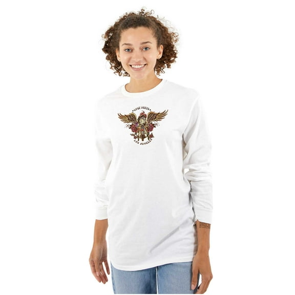 Betty Boop Biker Love Hurts Tattoo Women's Long Sleeve T Shirt Brisco Brands S