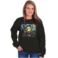 thumbnail image 1 of Betty Boop Biker Starry Night Art Women Crewneck Sweatshirt Brisco Brands S, 1 of 5