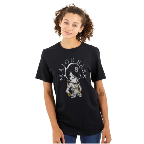 Betty Boop Bling Major Sass Cartoon Women's Graphic T Shirt Tees Brisco Brands S