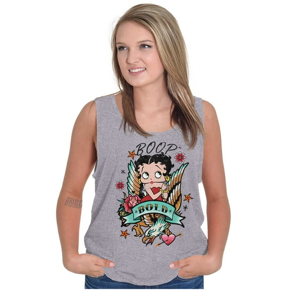 Betty Boop Bold Eagle Rose Tattoo Women Plus Size Tank Top Brisco Brands 2X