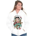 thumbnail image 1 of Betty Boop Bold Eagle Rose Tattoo Women Plus Size Zipper Hoodie Brisco Brands 3X, 1 of 5