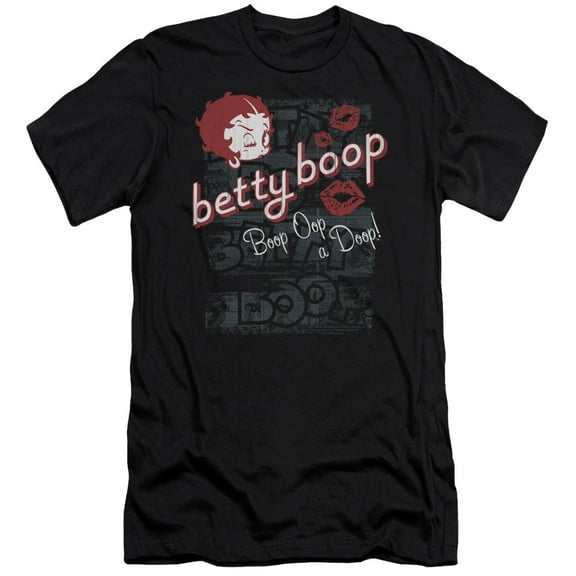 Betty Boop Boop Oop S/S Adult 30/1 T-Shirt Black