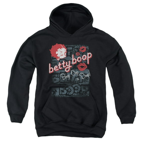 Betty Boop Boop Oop Youth Pullover Hoodie Sweatshirt Black