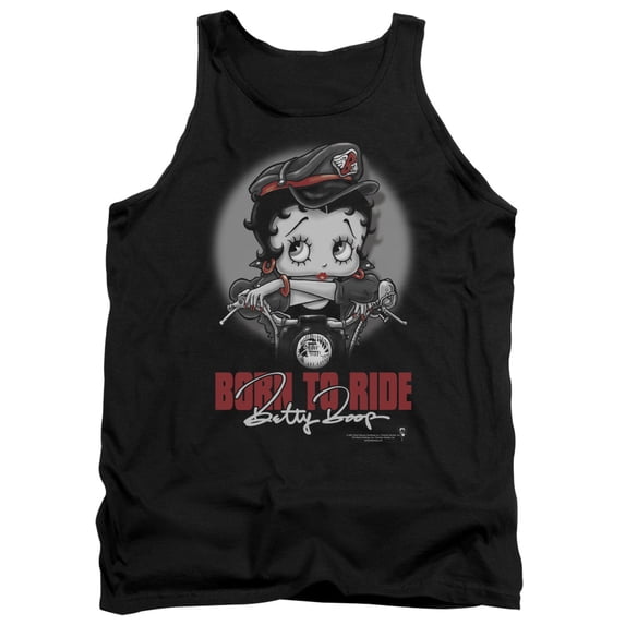 Betty Boop Born To Ride Adult Tank Top Black
