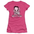 thumbnail image 1 of Betty Boop Born Wild S/S Junior Women's T-Shirt Sheer Hot Pink, 1 of 1