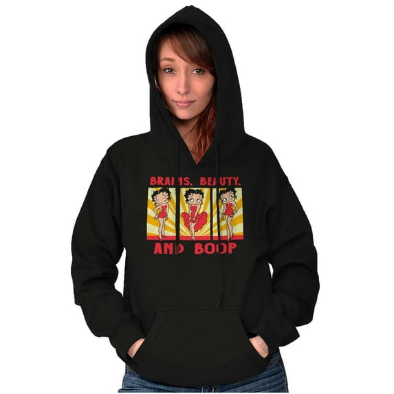 Betty Boop Brains Beauty Funny Cute Hoodie Sweatshirt Women Brisco Brands S