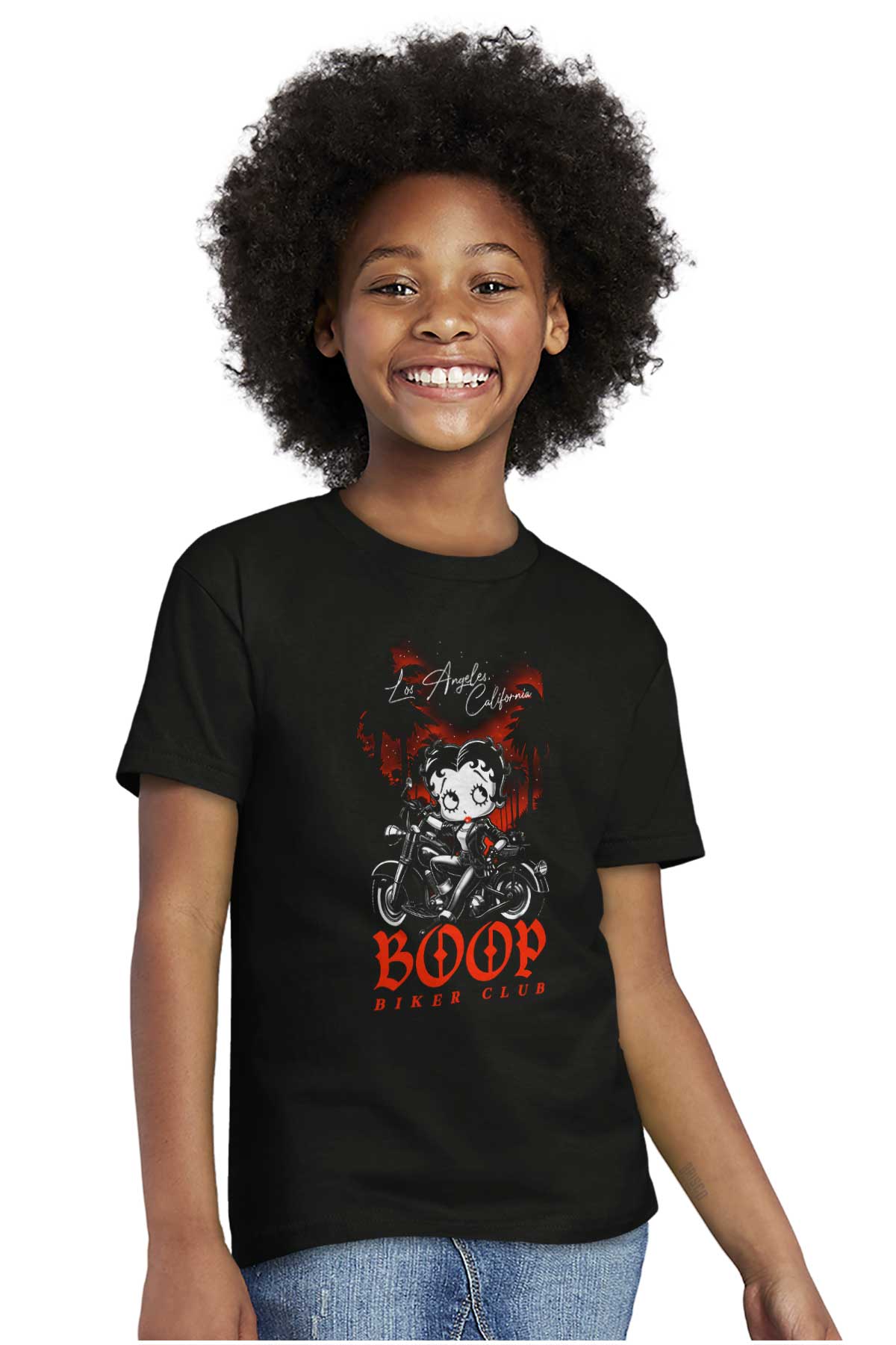 Betty Boop Cali LA Biker Club Cartoon Girls Kids T Shirt Tees Teen ...