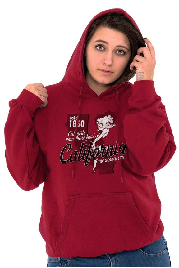 California State Outline Women Plus Size Hoodie Brisco Brands 2X
