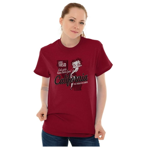 Betty Boop California State Outline Women's Graphic T Shirt Tees Brisco Brands S