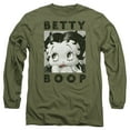 thumbnail image 1 of Betty Boop Camo Glamour Long Sleeve T-Shirt Adult 18/1 Military Green, 1 of 1