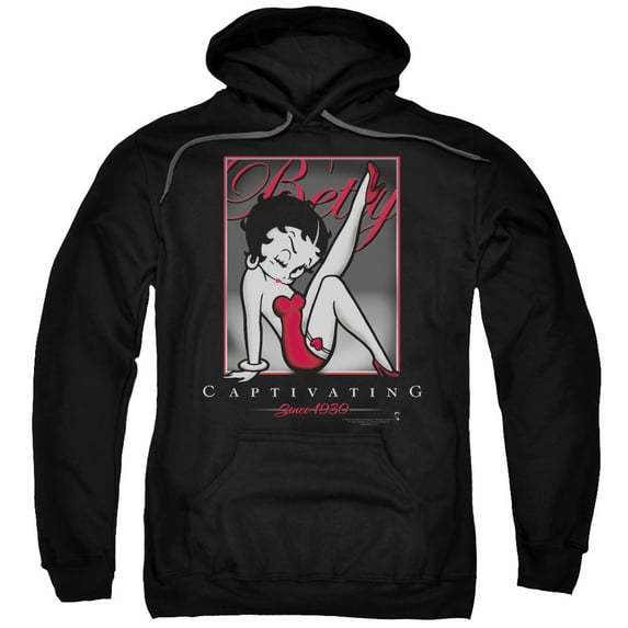 Betty Boop Men's Captivating Hooded Sweatshirt Black