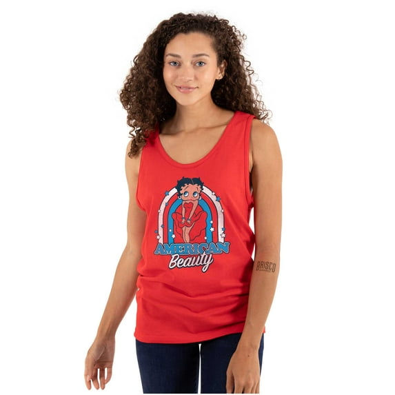 Betty Boop Cartoon American Beauty Tank Top Tee Shirt Women Brisco Brands X