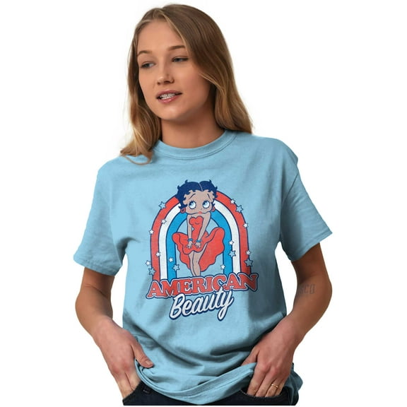 Betty Boop Cartoon American Beauty Women Plus Size Graphic Tee Tees Brisco Brands 3X