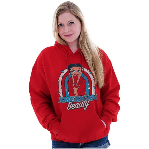 Betty Boop Cartoon American Beauty Women Plus Size Hoodie Brisco Brands 2X