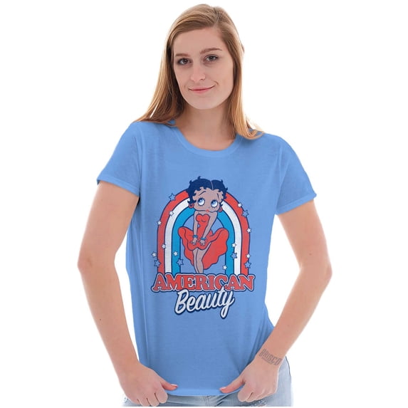 Betty Boop Cartoon American Beauty Women's T Shirt Ladies Tee Brisco Brands X
