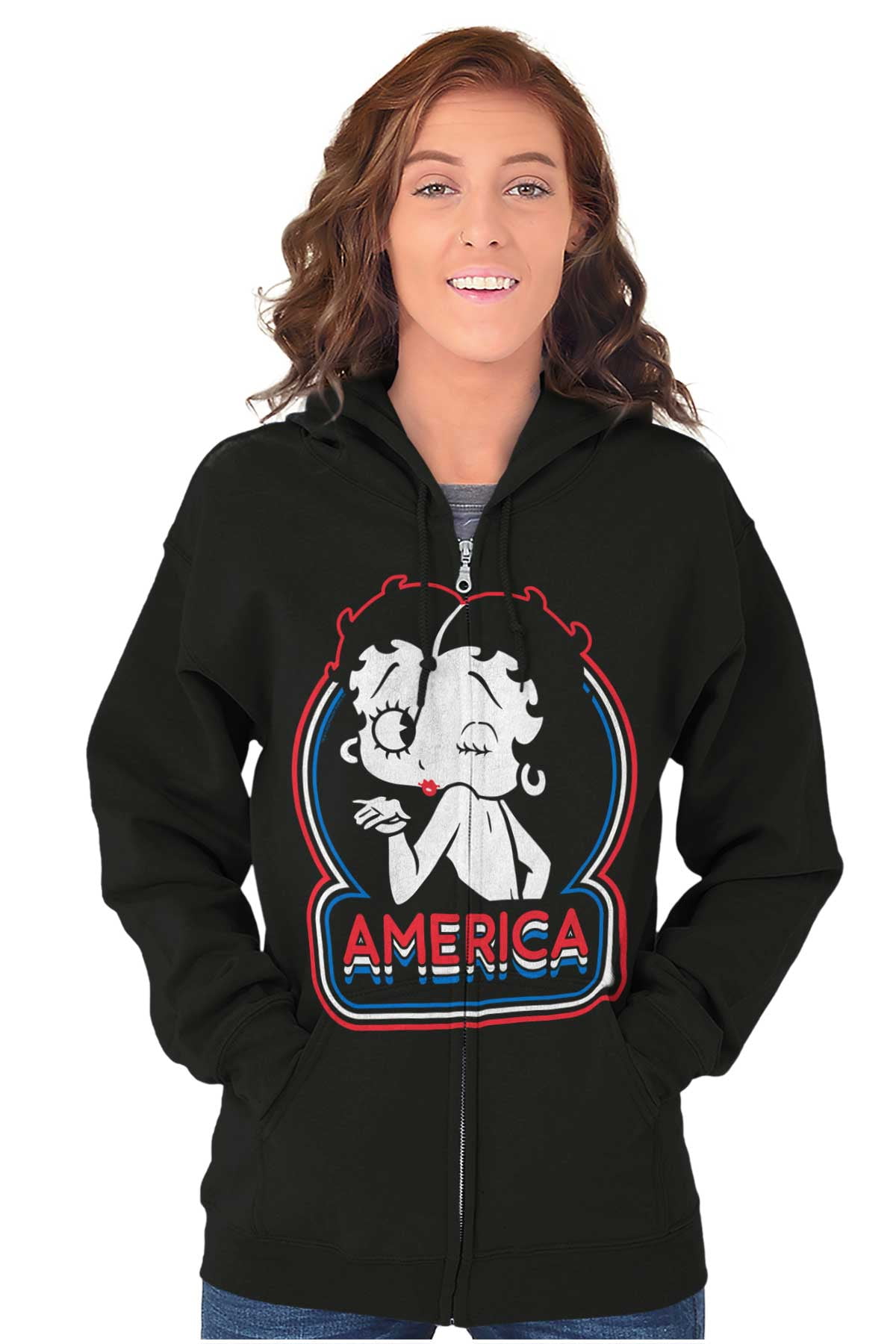 Guess Originals Betty Boop Co-ord Velour Zip Up Hoodie In Red - Foto 14