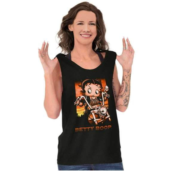 Betty Boop Cartoon Biker Attitude Tank Top Tee Shirt Women Brisco Brands S