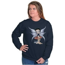 Betty Boop Cartoon Butterfly Mushroom Women Crewneck Sweatshirt Brisco Brands S