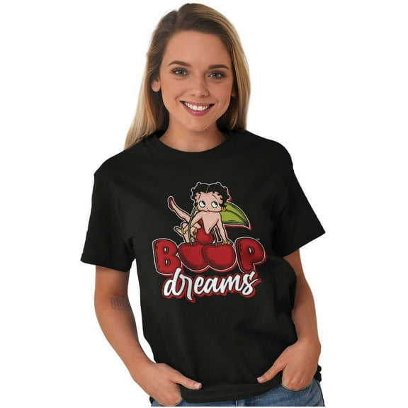 Betty Boop Cartoon Cherry Dreams Women's Graphic T Shirt Tees Brisco Brands M