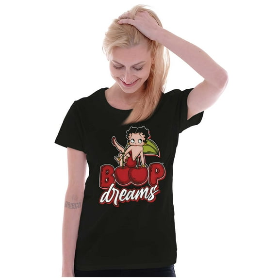 Betty Boop Cartoon Cherry Dreams Women's T Shirt Ladies Tee Brisco Brands S