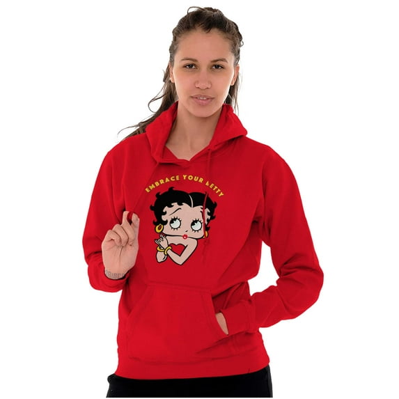 Betty Boop Cartoon Cute Motivational Women Plus Size Hoodie Brisco Brands 3X