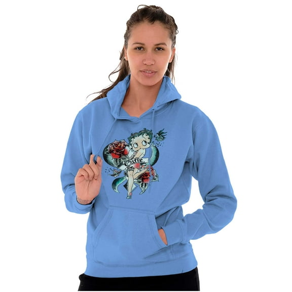 Betty Boop Cartoon Cutie Tattoo Women Plus Size Hoodie Brisco Brands 5X
