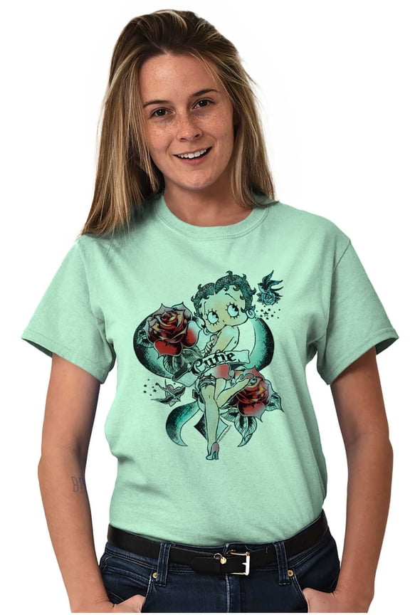 Cartoon Cutie Tattoo Women's Graphic T Shirt Tees Brisco Brands L