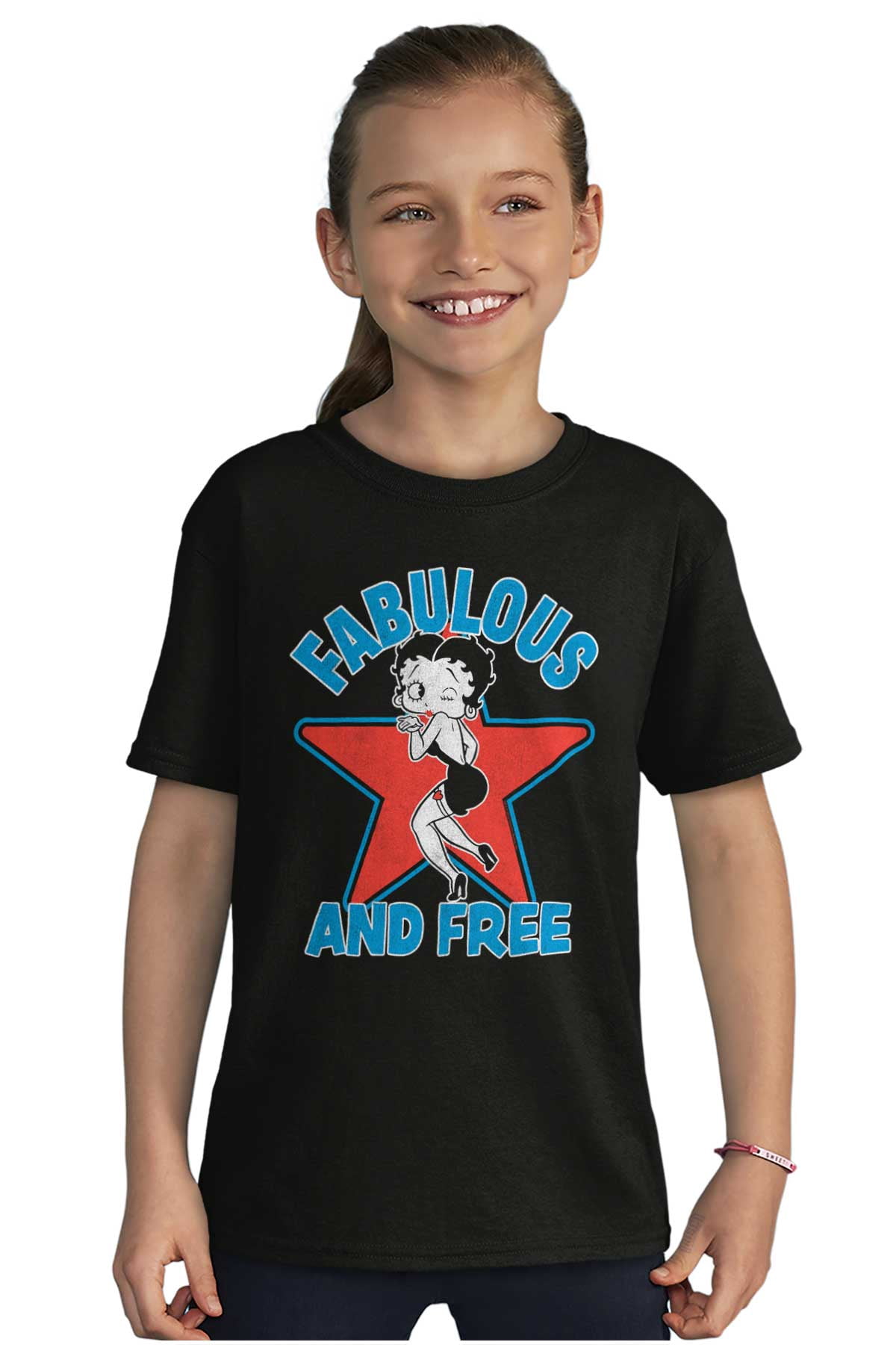 Betty Boop Cartoon Fabulous and Free Girls Kids T Shirt Tees Teen ...