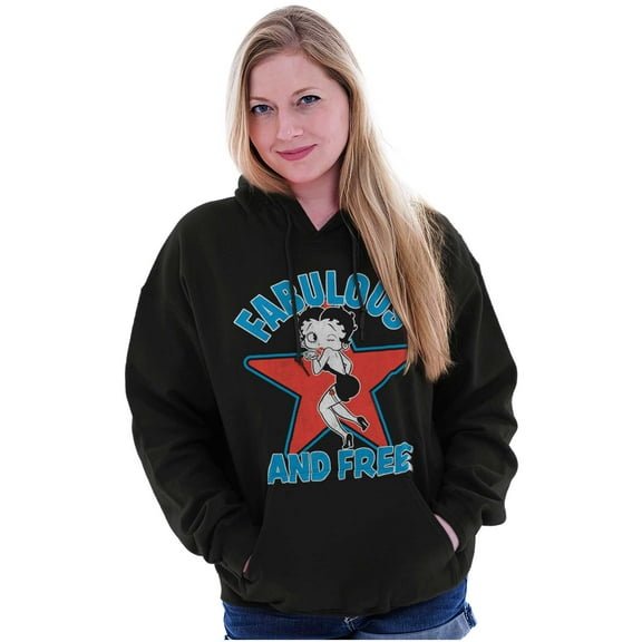 Betty Boop Cartoon Fabulous and Free Hoodie Sweatshirt Women Brisco Brands X