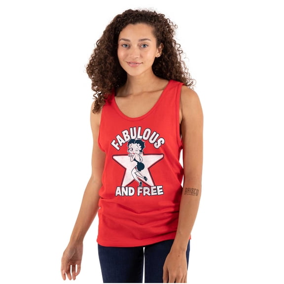 Betty Boop Cartoon Fabulous and Free Tank Top Tee Shirt Women Brisco Brands M