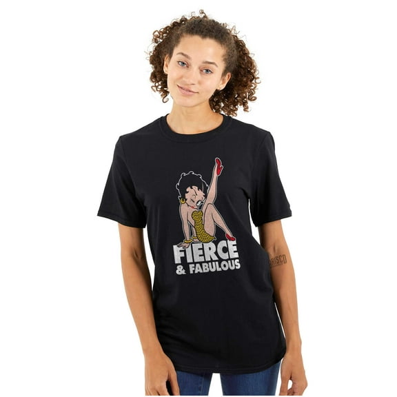 Betty Boop Cartoon Fierce Fabulous Women's Graphic T Shirt Tees Brisco Brands X