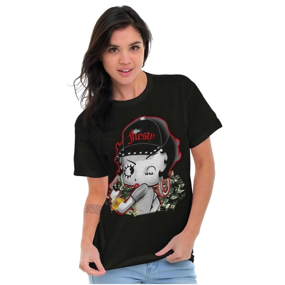 Betty Boop Cartoon Fiesty Cha-ching Women Plus Size Graphic Tee Tees Brisco Brands 3X