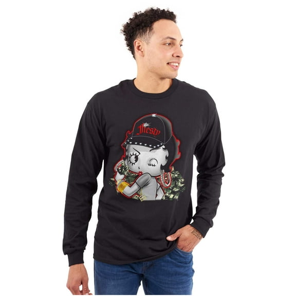Betty Boop Cartoon Fiesty Cha-ching Women's Long Sleeve T Shirt Brisco Brands M