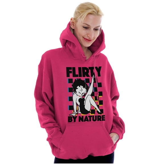 Betty Boop Cartoon Flirty By Nature Hoodie Sweatshirt Women Brisco Brands S